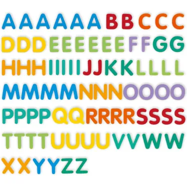 83 petites lettres magnétiques en bois DJECO 3101