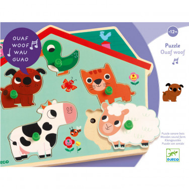 Puzzle sonore en bois 'Ouaf woof' DJECO 1707