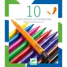 10 feutres pinceaux couleurs classiques DJECO DJO 8800