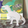 6 dinosaures à colorier, kit créatif pour enfant Pirouette Cacahouète