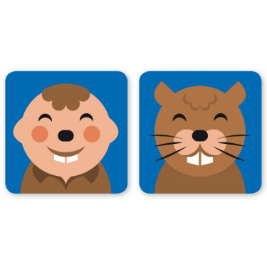 Jeu de mémory 'Tel maître, tel animal' Pirouette Cacahouète