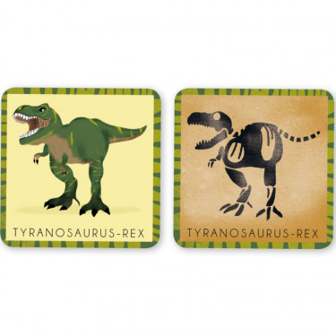 Jeu de mémory 'Le dinosaure et son squelette' Pirouette Cacahouète