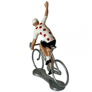 Figurine cycliste winner maillot blanc pois rouge _ Bernard & Eddy