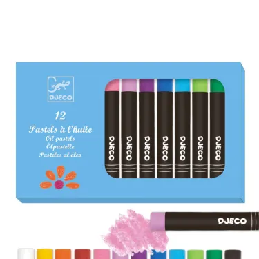 12 pastels à l'huile DJECO 9748