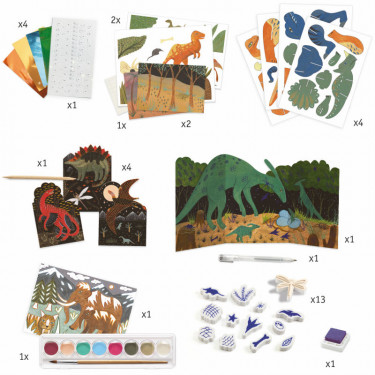 Dino Box Coffret d'activités créatives pour enfant DJECO 9331