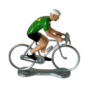 Figurine cycliste maillot Brésil _ Bernard & Eddy