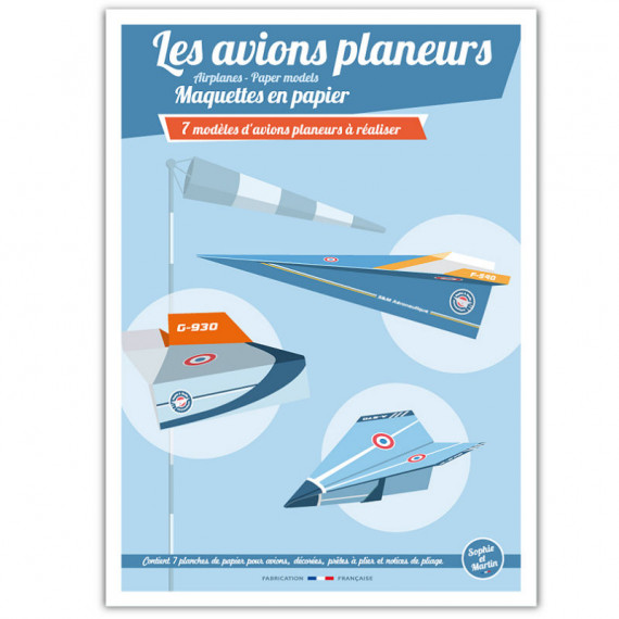 Les avions planeurs, maquettes en papier 'Sophie et Martin'