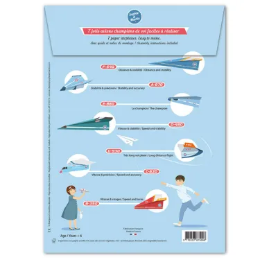 Les avions planeurs, maquettes en papier 'Sophie et Martin'