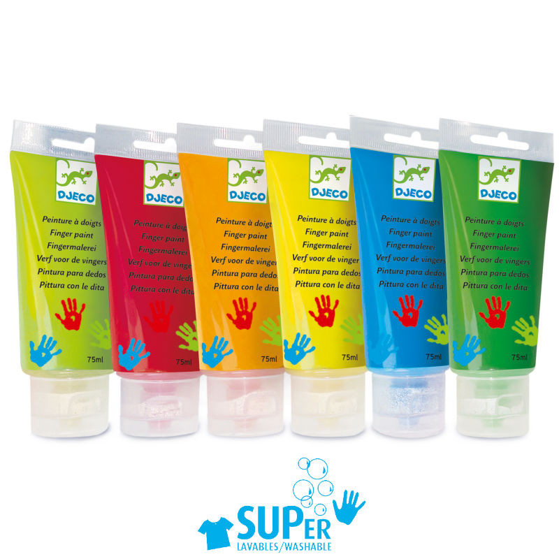 6 tubes de peinture à doigts pour enfant DJECO 8860