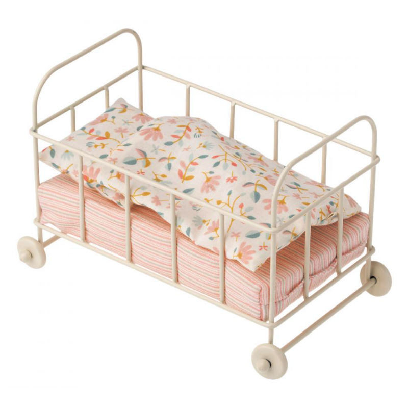Lit Bebe En Metal Blanc Pour Souris Maileg