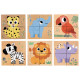 4 cubes puzzles en bois Wild & Co, DJECO 1904