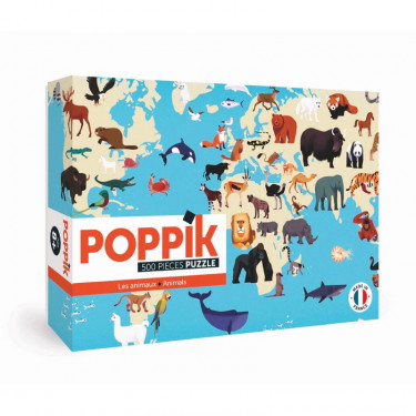 Puzzle 500 pièces "Animaux du monde" POPPIK