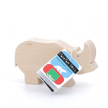 Figurine d'animal en bois "Rhinocéros" de Pompon, VILAC 9103B