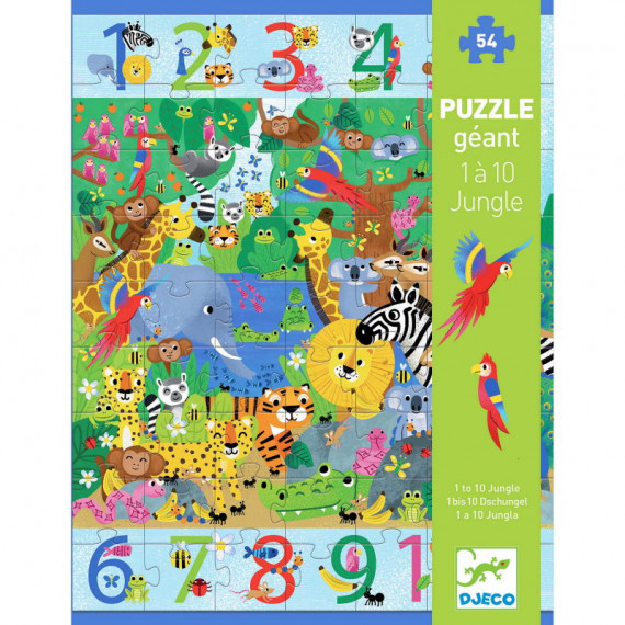 Puzzle géant "1 à 10 Jungle" 54 pcs DJECO 7148