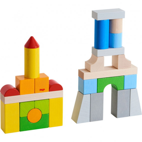 Blocs de construction multicolores en bois HABA 305163-boîte de base