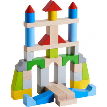 Blocs de construction multicolores en bois HABA 305162-grande boîte