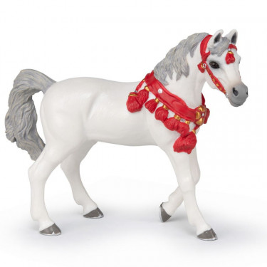 Cheval arabe blanc en tenue de parade, PAPO 51568