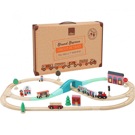 Trains de bois, circuits, ponts et garages