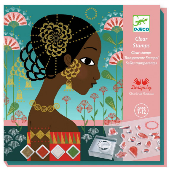 Coffret tampons transparents "Motifs et parures" DJECO 8967