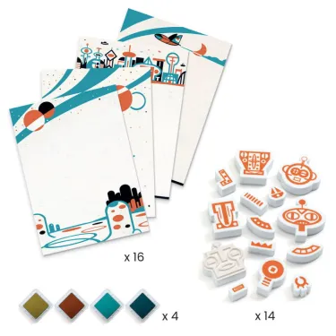 Coffret tampons "Alien robots" DJECO 8740