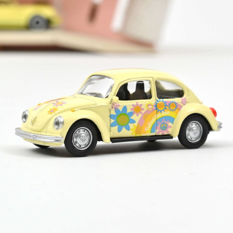 Vehicule vw bus t2 voiture a pousser - stickers fleurs, jouets 1er age