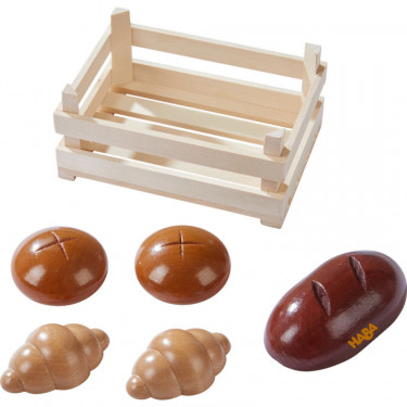 Cagette avec viennoiseries, jouet dînette en bois HABA 306457