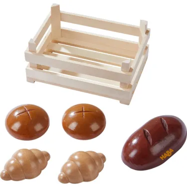 Cagette avec viennoiseries, jouet dînette en bois HABA 306457