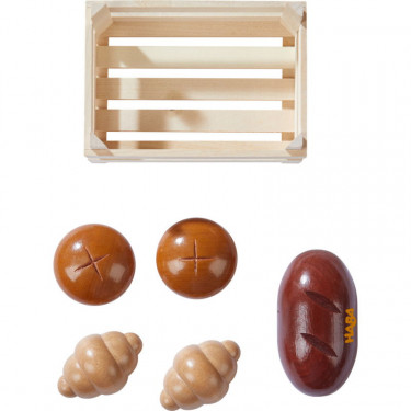 Cagette avec viennoiseries, jouet dînette en bois HABA 306457