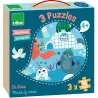 Coffret 3 puzzles en bois 'Animaux du monde' Michelle Carlslund VILAC 8530