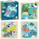 Coffret 3 puzzles en bois 'Animaux du monde' Michelle Carlslund VILAC 8530