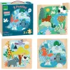 Coffret 3 puzzles en bois 'Animaux du monde' Michelle Carlslund VILAC 8530
