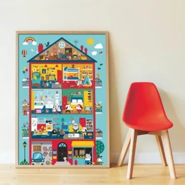 Poster en stickers "La maison de Graou" Poppik