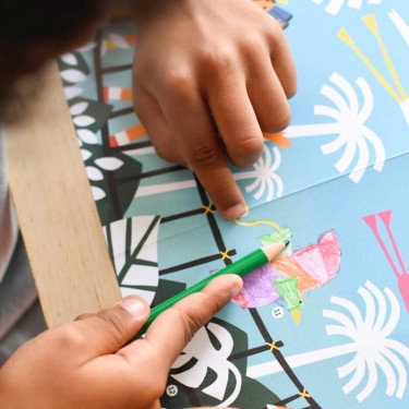 Poster à colorier "Forêt tropicale" Poppik