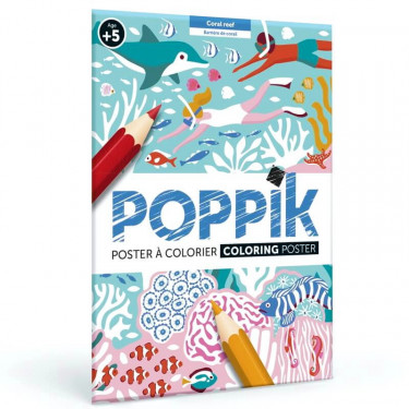 Poster à colorier "Barrière de corail" Poppik