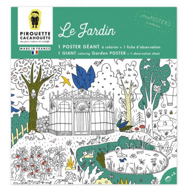 Poster géant à colorier 'Le jardin' Pirouette Cacahouète