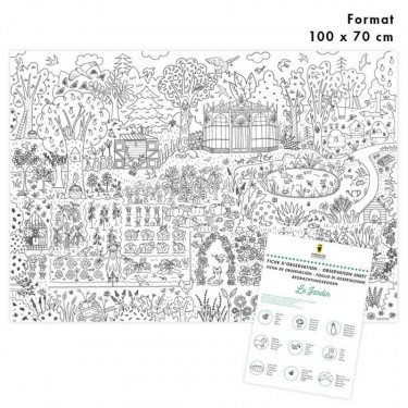 Poster géant à colorier 'Le jardin' Pirouette Cacahouète