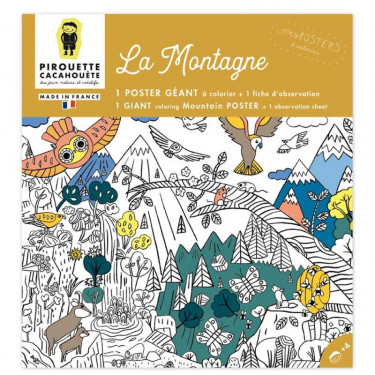 Poster géant à colorier 'La montagne' Pirouette Cacahouète