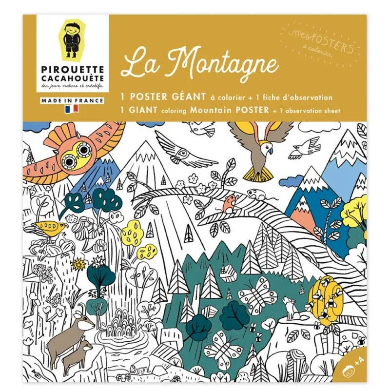 Poster géant à colorier 'La montagne' Pirouette Cacahouète