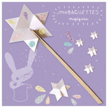 6 baguettes magiques à créer, kit créatif pour enfant Pirouette Cacahouète