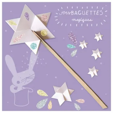 6 baguettes magiques à créer, kit créatif pour enfant Pirouette Cacahouète