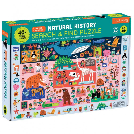 Puzzle 'Cherche & Trouve' Musée d'histoire naturelle 64 pcs Mudpuppy