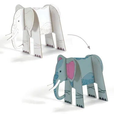 Kit animaux DIY "Savane" DJECO 8003 Color. Assemble. Play