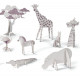 Kit animaux DIY "Savane" DJECO 8003 Color. Assemble. Play