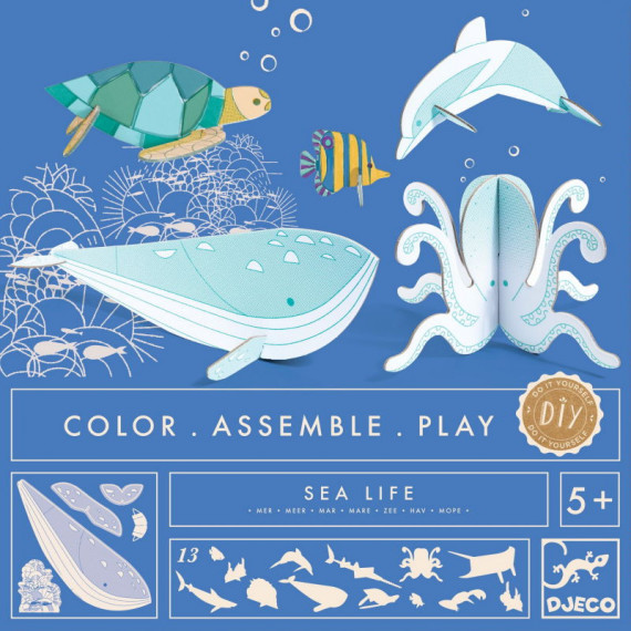 Kit animaux DIY "Mer" DJECO 8002 Color. Assemble. Play