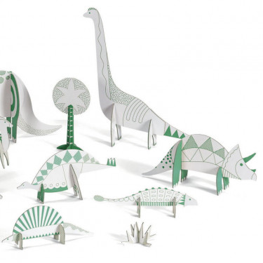 Kit animaux DIY "Dinosaures" DJECO 8004 Color. Assemble. Play