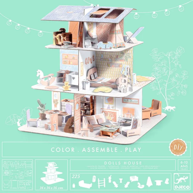 Kit maison de poupée DIY DJECO 8005 Color. Assemble. Play