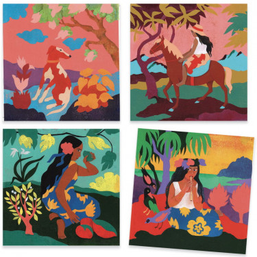 Cartes à peindre "Polynésie" DJECO 9372 inspired by Paul Gauguin