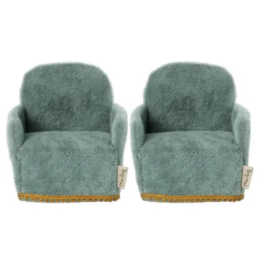 Ensemble de 2 fauteuils vintage pour souris Maileg