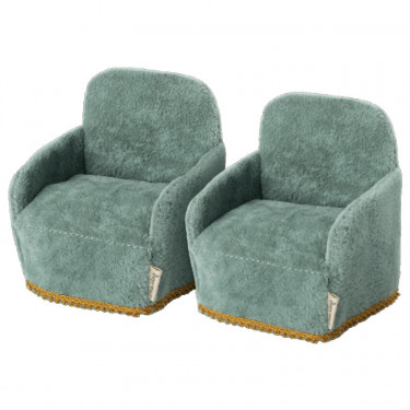 Ensemble de 2 fauteuils vintage pour souris Maileg