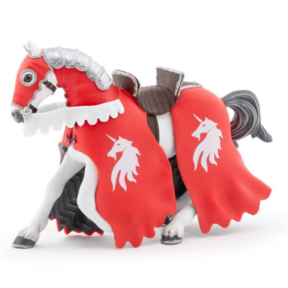 Cheval du chevalier rouge à la lance, figurine PAPO 39781